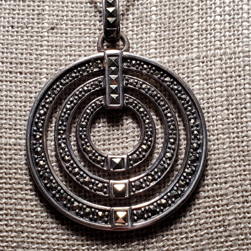1 1/2" Round Silver Necklace